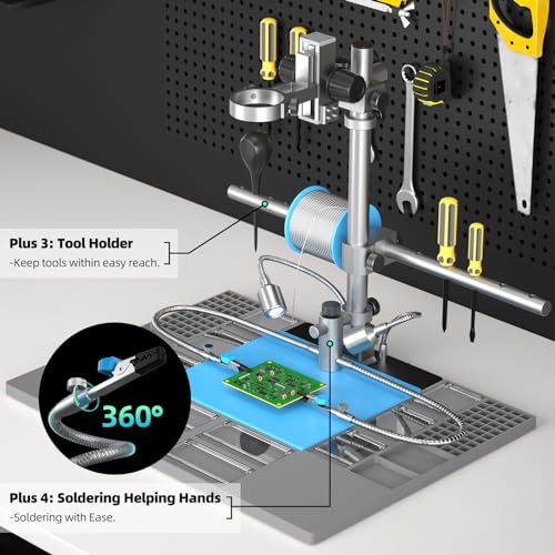 7" HDMI Digital Microscope for Electronics Repair with 3 Lens, 2160P Video Record G72550