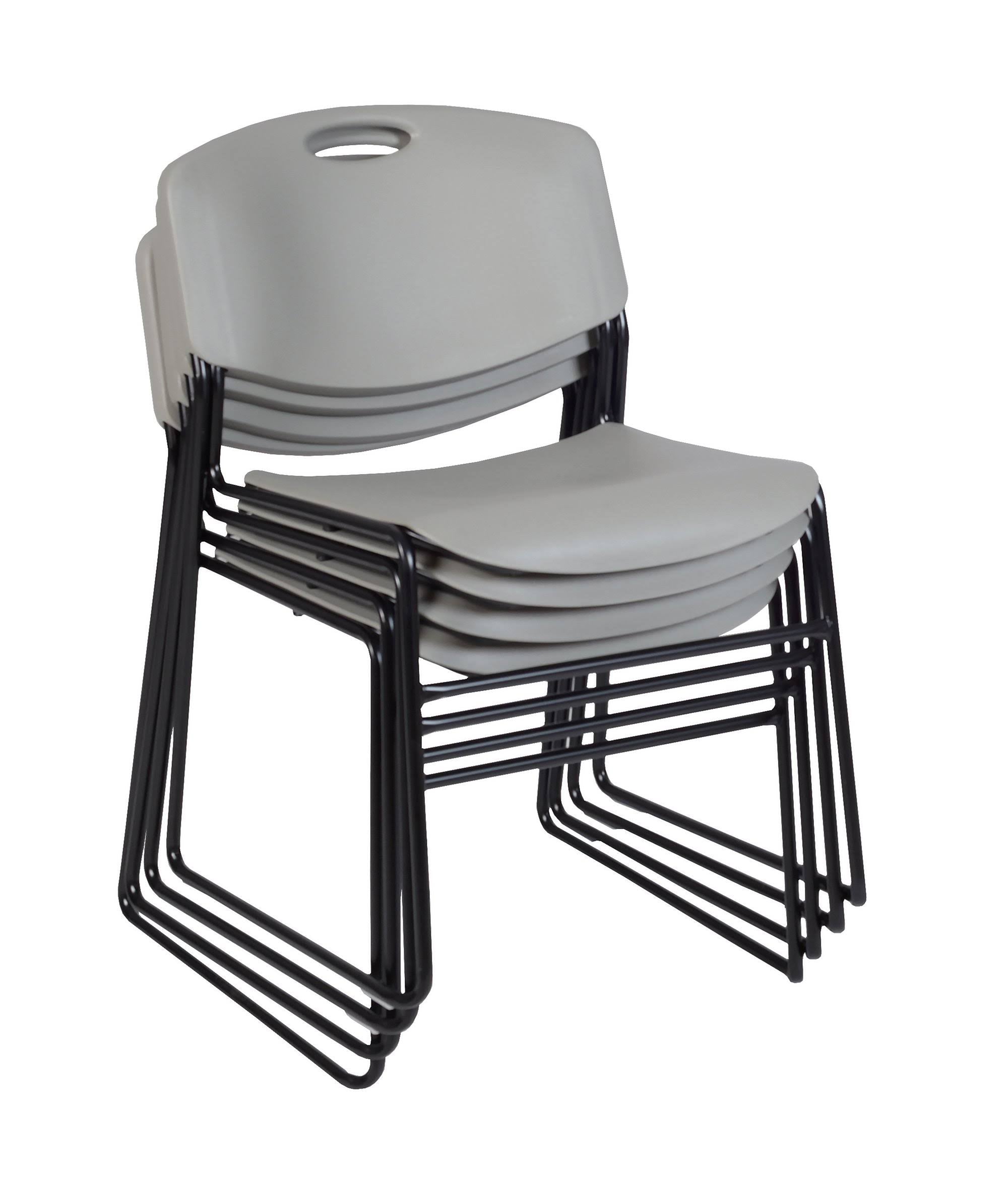 Training Table with 2 Stack Chairs, Maple/Black & Grey T427