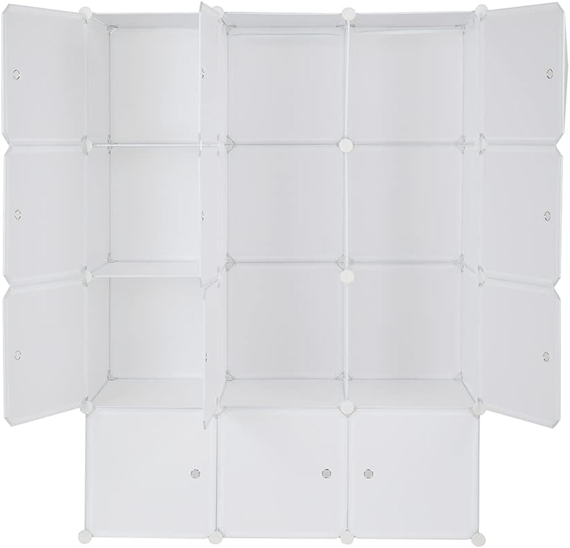 Cube Storage Organizer with Hanging Rod, Stackable Modular Shelves L61732