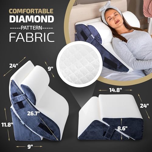 Adjustable Wedge Pillow Set with Leg Elevation for Back Support X74341