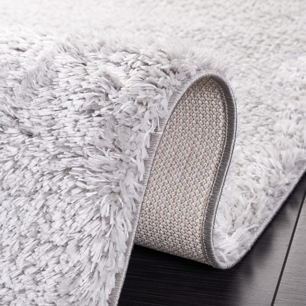 Shag Area Rug - 8' x 10', Light Grey, Solid Design G7812