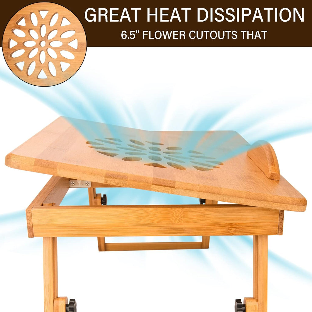 Adjustable Bamboo Laptop Desk Bed Tray N138738