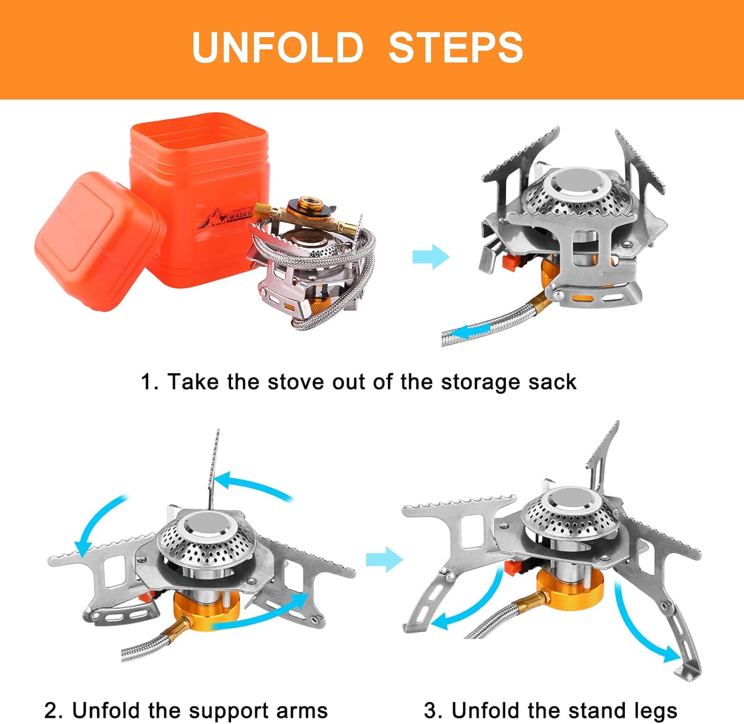 Portable Camping Gas Stove with Piezo Ignition and Carrying Case N71458