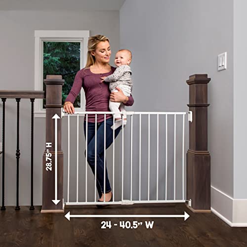 Extra Wide Retractable Baby Gate for Stairway and Hallway, White G3986