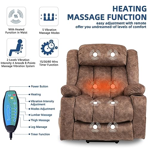Electric Power Lift Recliner Chair with Extended Footrest for Elderly, Fabric Gray T470