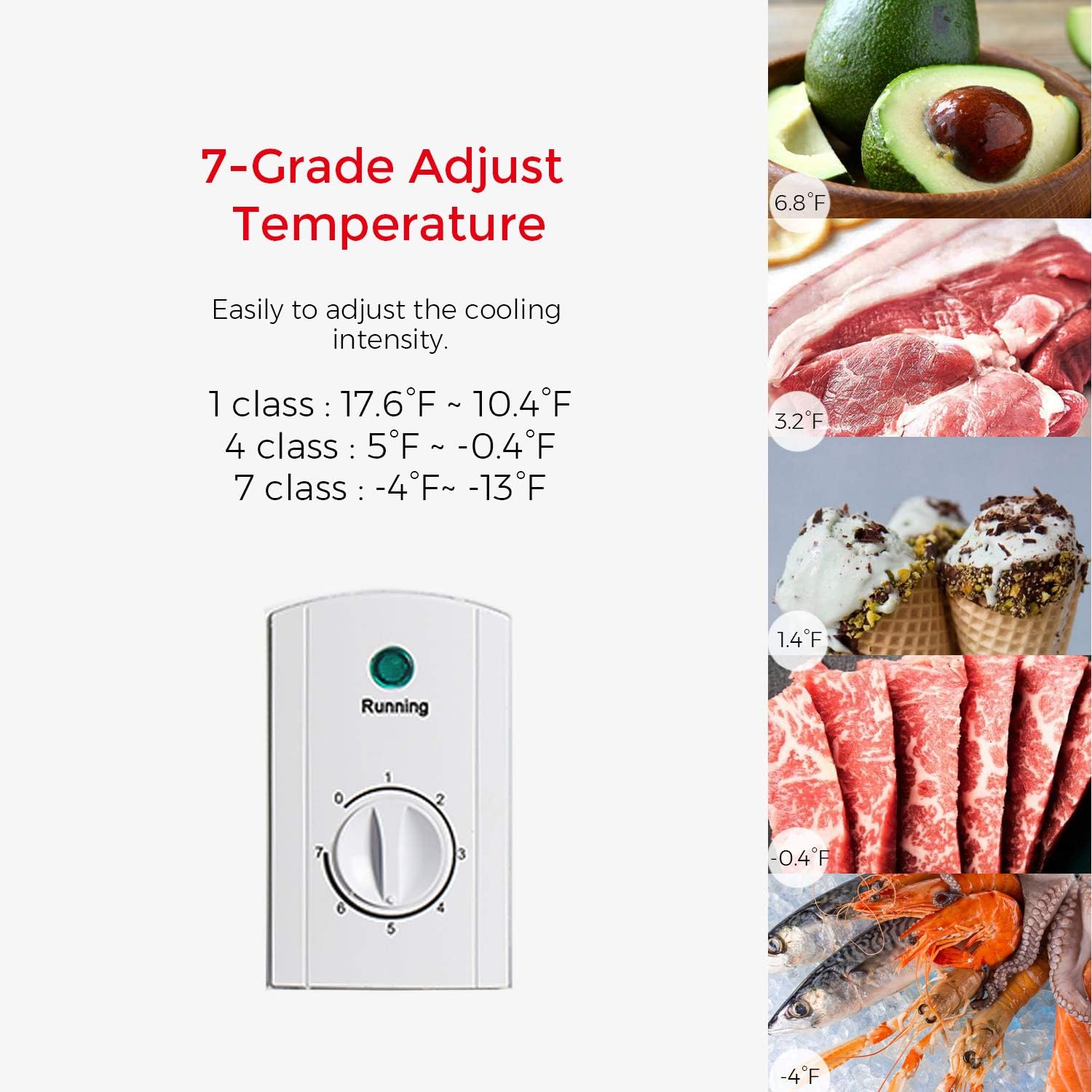 7.0 Cubic Feet Chest Freezer with Adjustable Thermostat and Storage Basket X475260