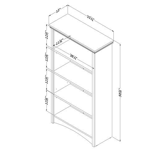 4-Shelf Bookcase, Gray Maple F3779