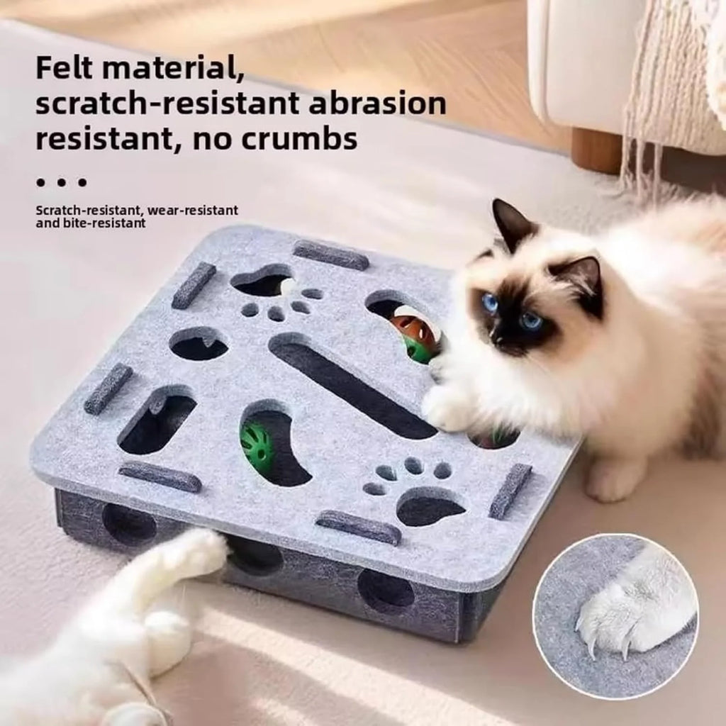 Cat Nail File Scratcher Box, Interactive Puzzle Toy for Indoor Cats Q178