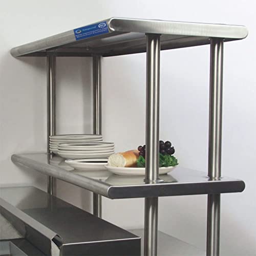 Stainless Steel Work Table with 2 Shelves and Overshelf L397180