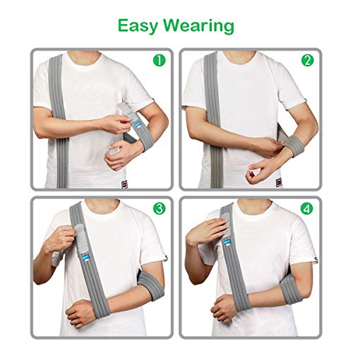 Arm Sling for Broken or Fractured Bones, Adjustable Shoulder Immobilizer A394