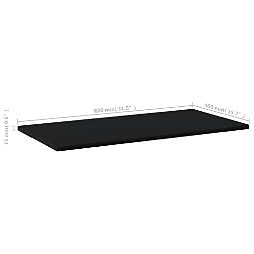 Melamine Shelf Boards 15.7x7.9x0.6 Inch, Black, 8 Pack G120