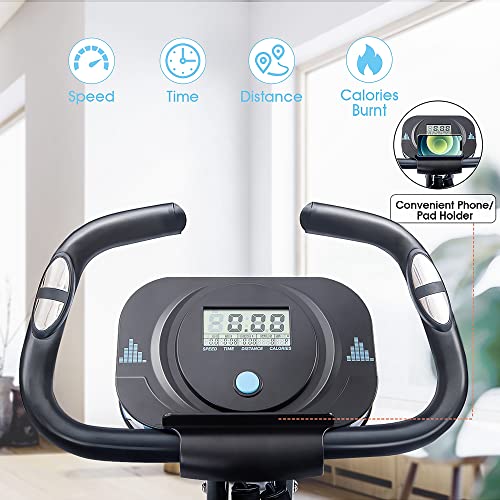 2 in 1 Recumbent and Upright Exercise Bike, 16-Level Magnetic Resistance, Foldable D363