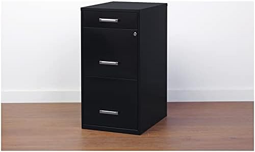 Metal Organizer Pencil Drawer Vertical File Cabinet, 18", Black V320