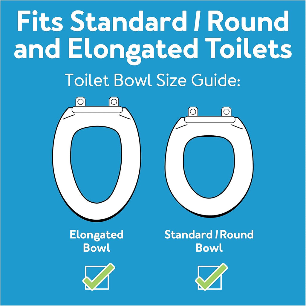 Raised Toilet Seat 5 Inch Height for Elderly and Handicap, Fits Round or Elongated Toilets, White A252