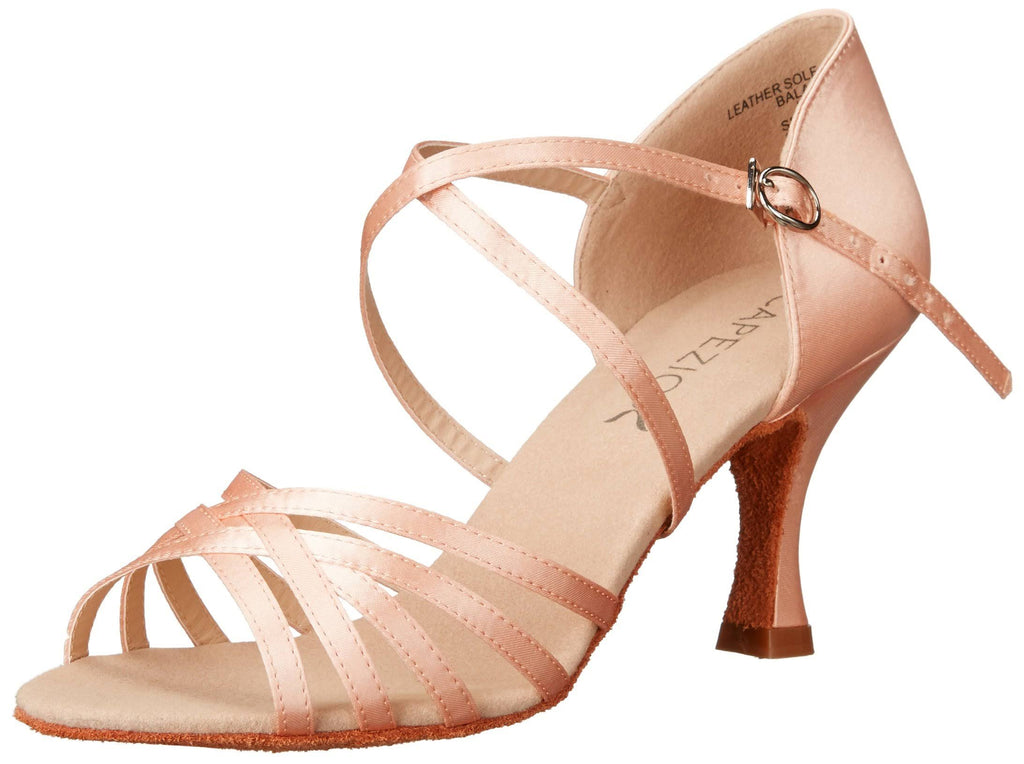 Camel Satin Heel Dance Shoes P3405