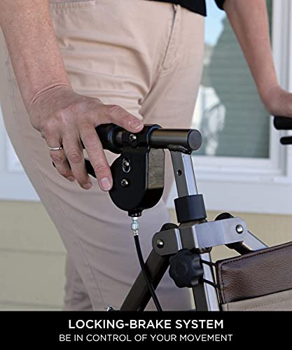 Foldable 4-Wheel Rolling Walker with Seat for Adults and Seniors Q20055