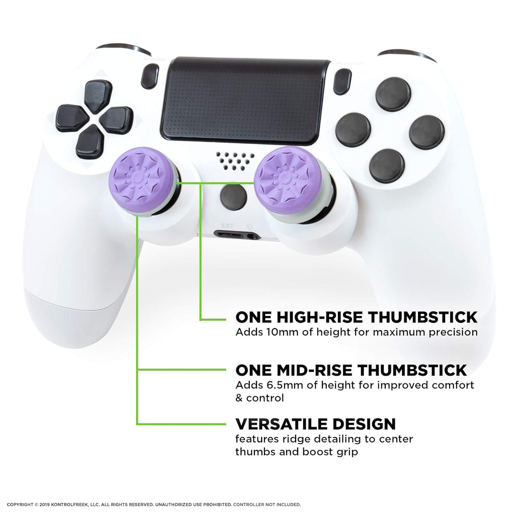 FPS Performance Thumbsticks for PS4 and PS5, High-Rise and Mid-Rise, Purple L910055