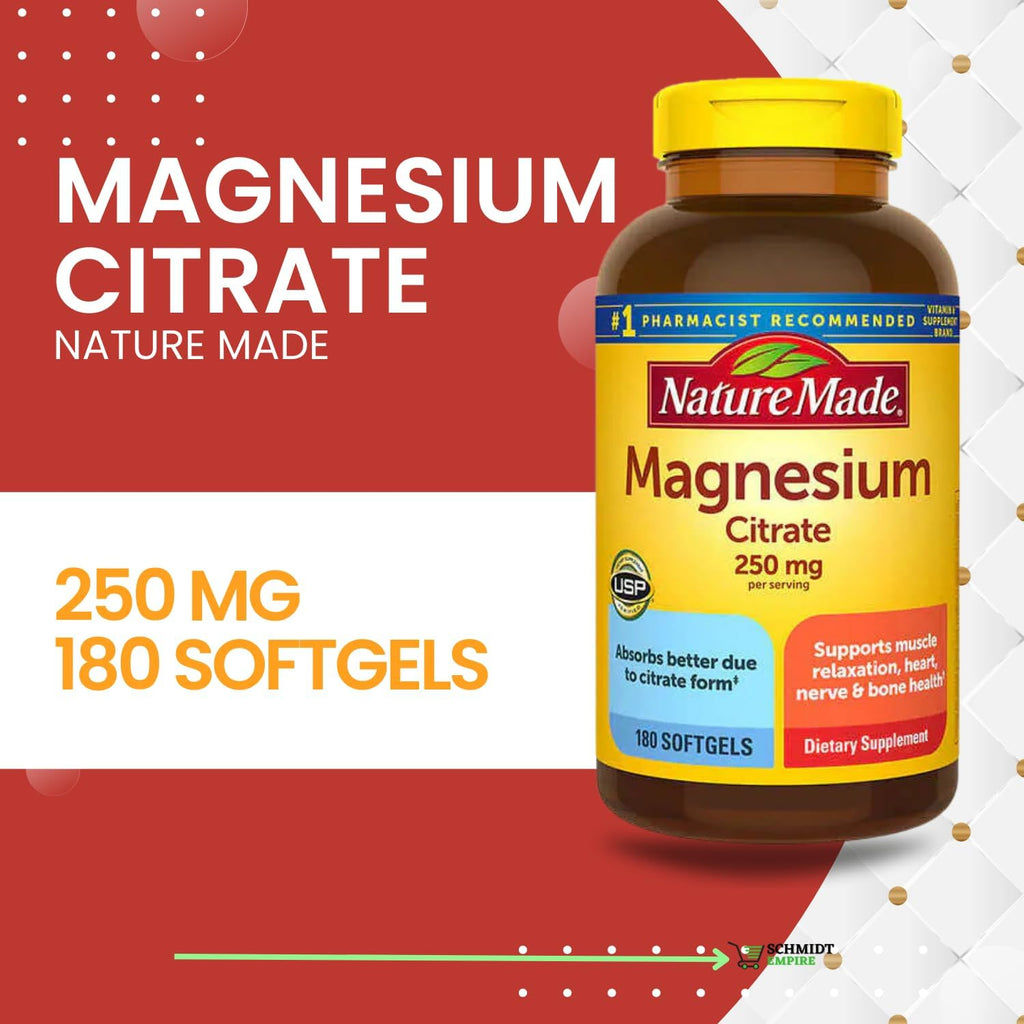 Magnesium Citrate 250 mg Softgels, 180 Count D796280