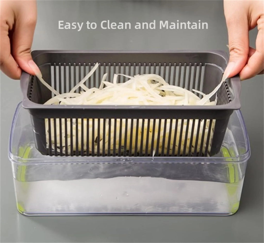 Vegetable Cutter & Slicer with Stainless Steel Blades, Kitchen Gadgets K2489