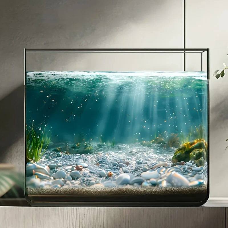 3D Aquarium Background Sticker, Pre-Cut, Reusable Adhesive, Underwater Scene with Sunlight Effect, Fish Tank Decor Z5707