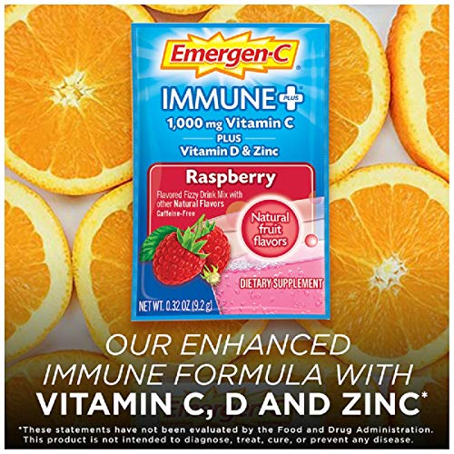 Vitamin C Powder with Vitamin D and Zinc, Raspberry Flavor, 30 Count X9760