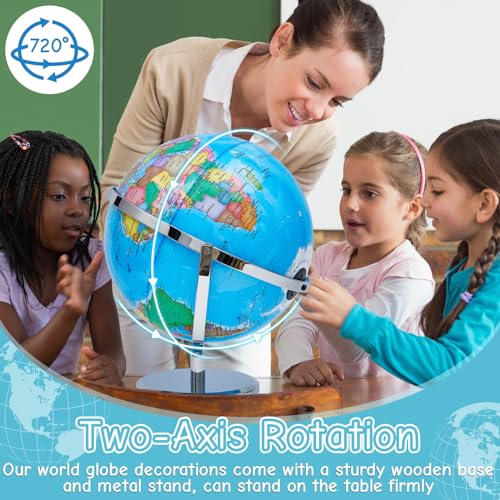 Illuminated World Globe with Stand for Kids Interactive Learning V50598