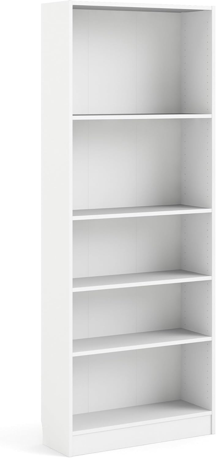 5 Shelf Bookcase, Tall, White P3232
