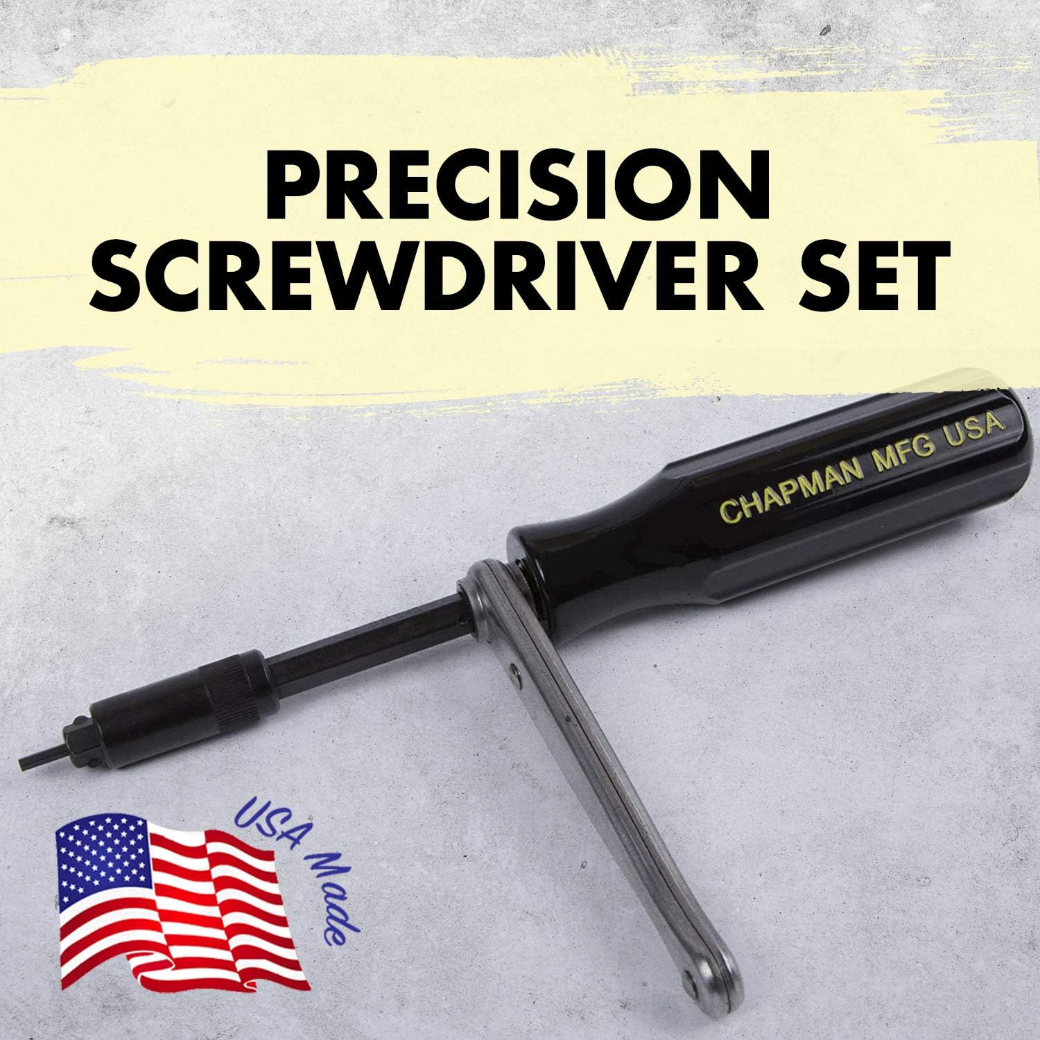 24-Piece Screwdriver Set with Phillips, Hex & Flathead Bits, Mini Ratchet, Yellow Case B528