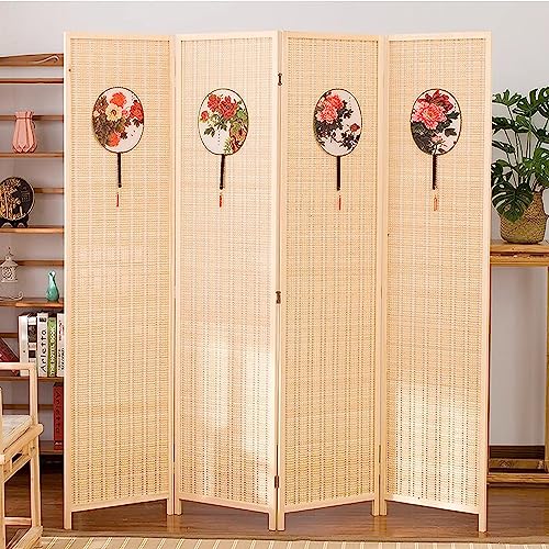 Room Divider 4 Panel Folding Screen Freestanding Partition Q769396