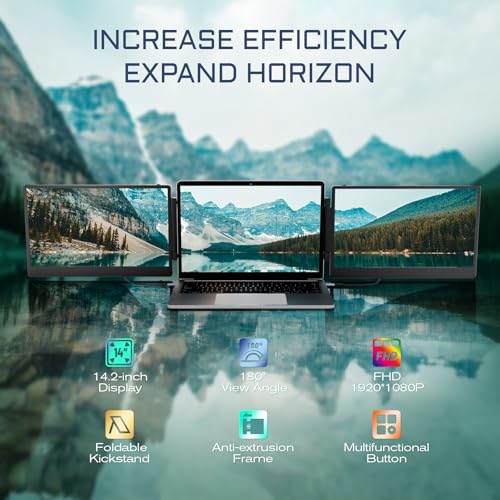 Portable Monitor 14.2" FHD IPS Laptop Screen Extender with Foldable Stand W624