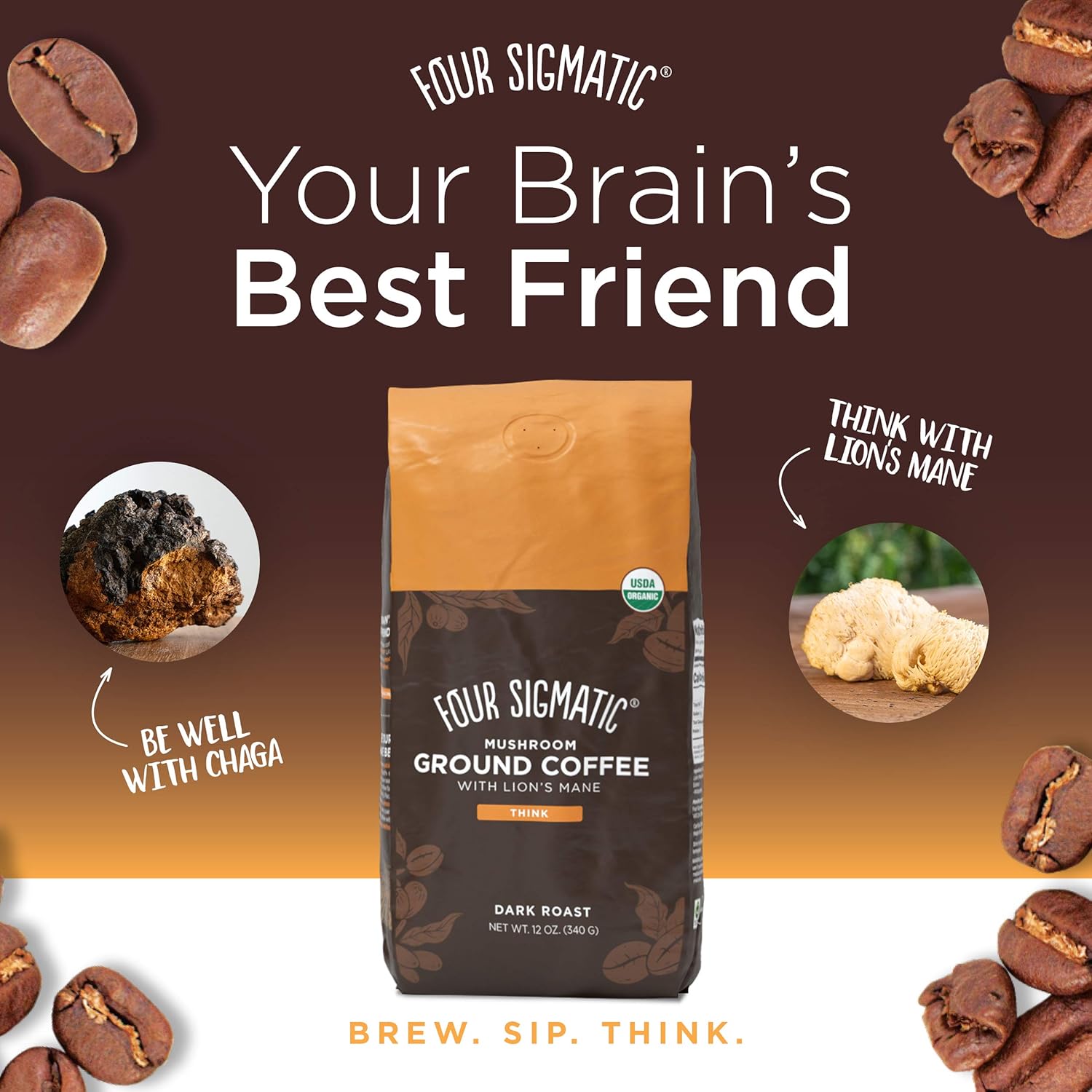 Organic Lion's Mane Mushroom Coffee Ground O9215