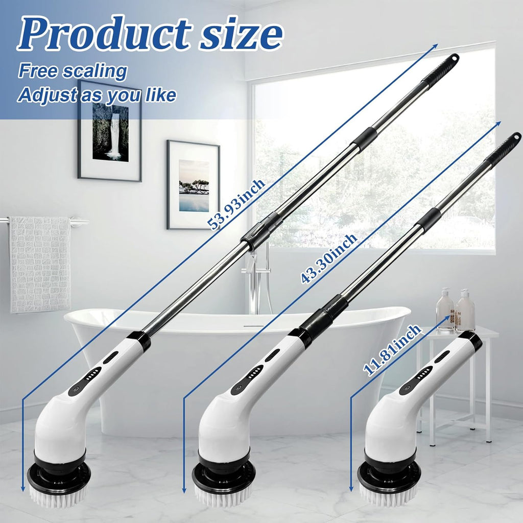 Cordless Electric Spin Scrubber with Adjustable Extension Arm M7593