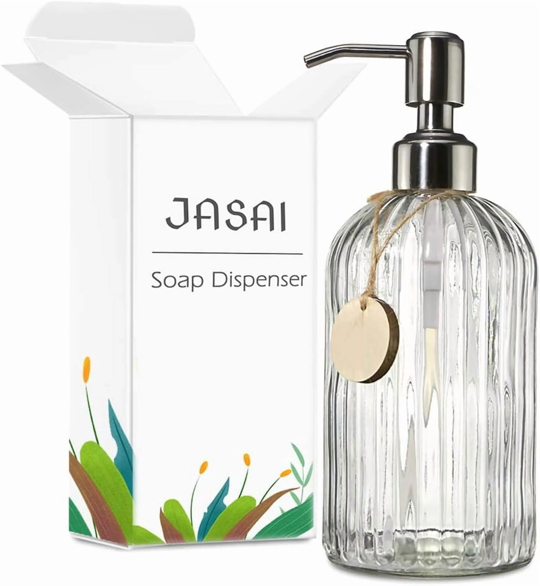 Clear Glass Soap Dispenser with Stainless Steel Pump K5514
