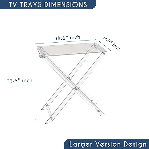 Acrylic Folding TV Tray Table with 2 Removable Trays W3096