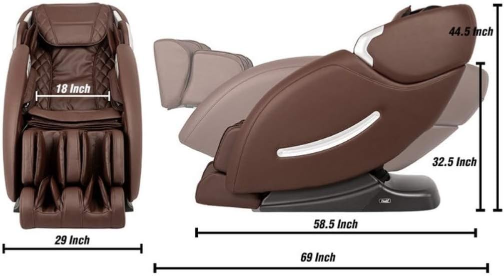 Full Body L-Track Massage Chair with Zero Gravity - Brown X442435