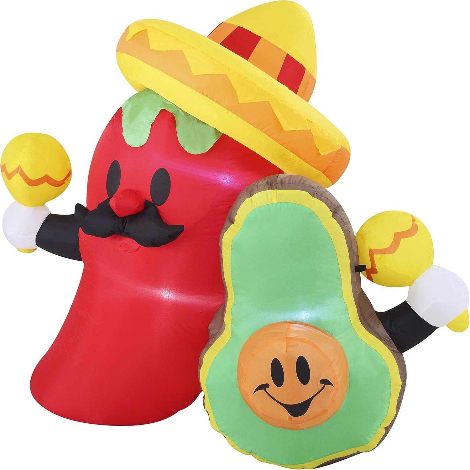 6 FT Inflatable Avocado and Chili Party Decoration with LEDs Y754
