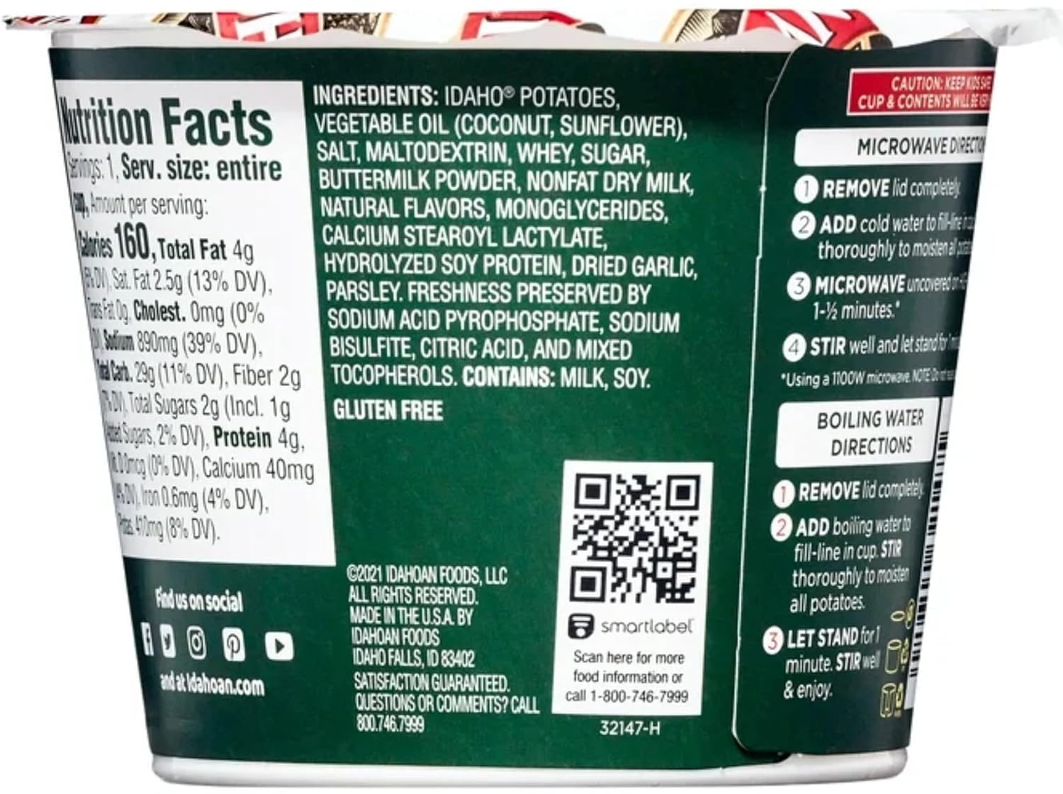 Mashed Potatoes Microwavable Bowls Variety Pack of 8 B478401
