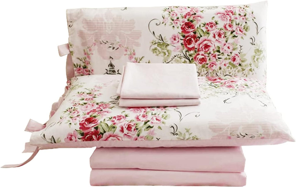 Floral Cotton Sheet Set with Deep Pocket, 4-Piece King Size X92114