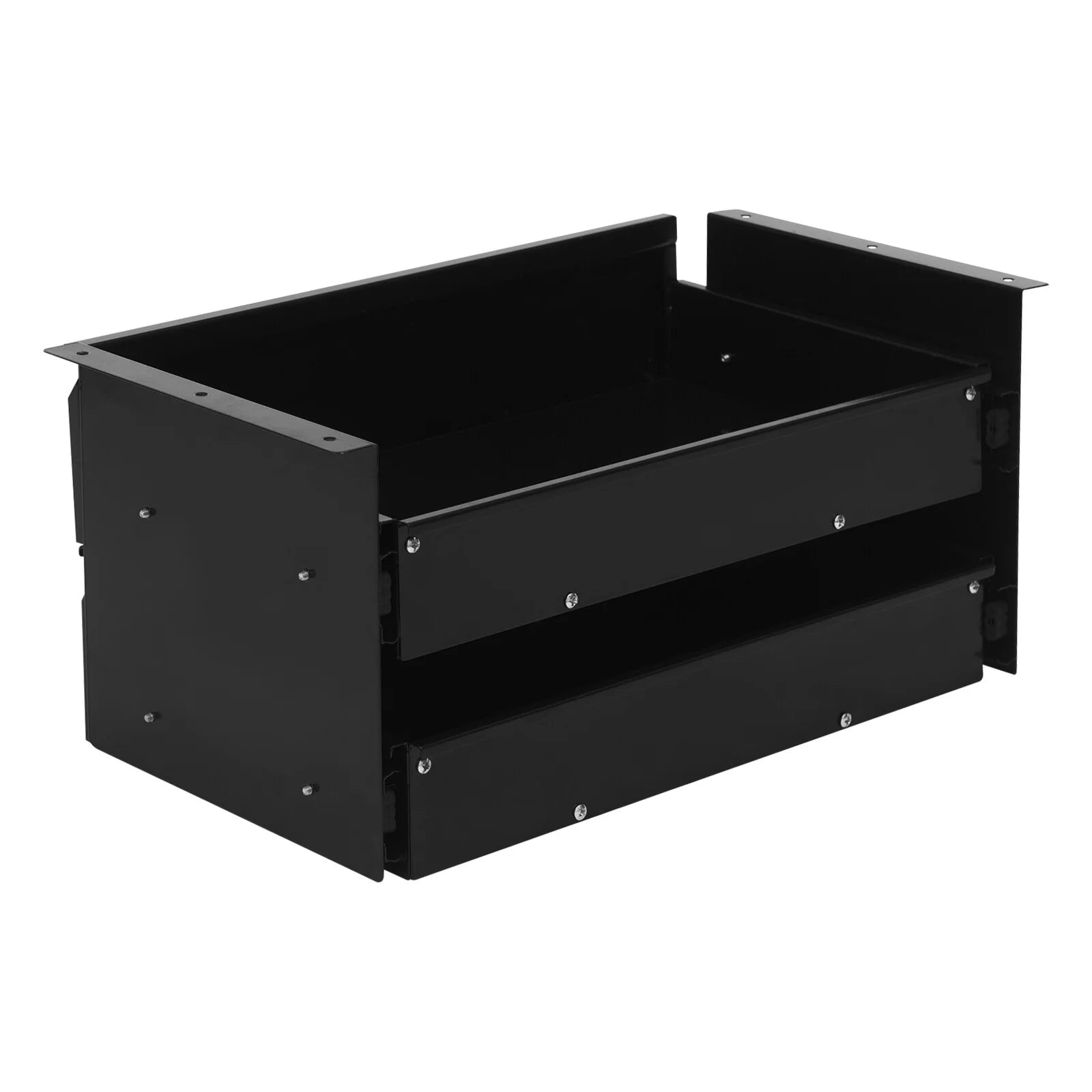 Under Desk Sliding Drawer Organizer, Black Steel Pull-Out Storage Tray F149