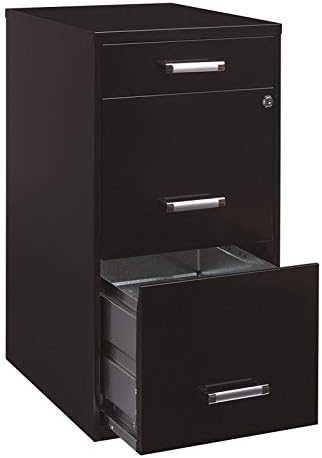 Metal Organizer Pencil Drawer Vertical File Cabinet, 18", Black V320