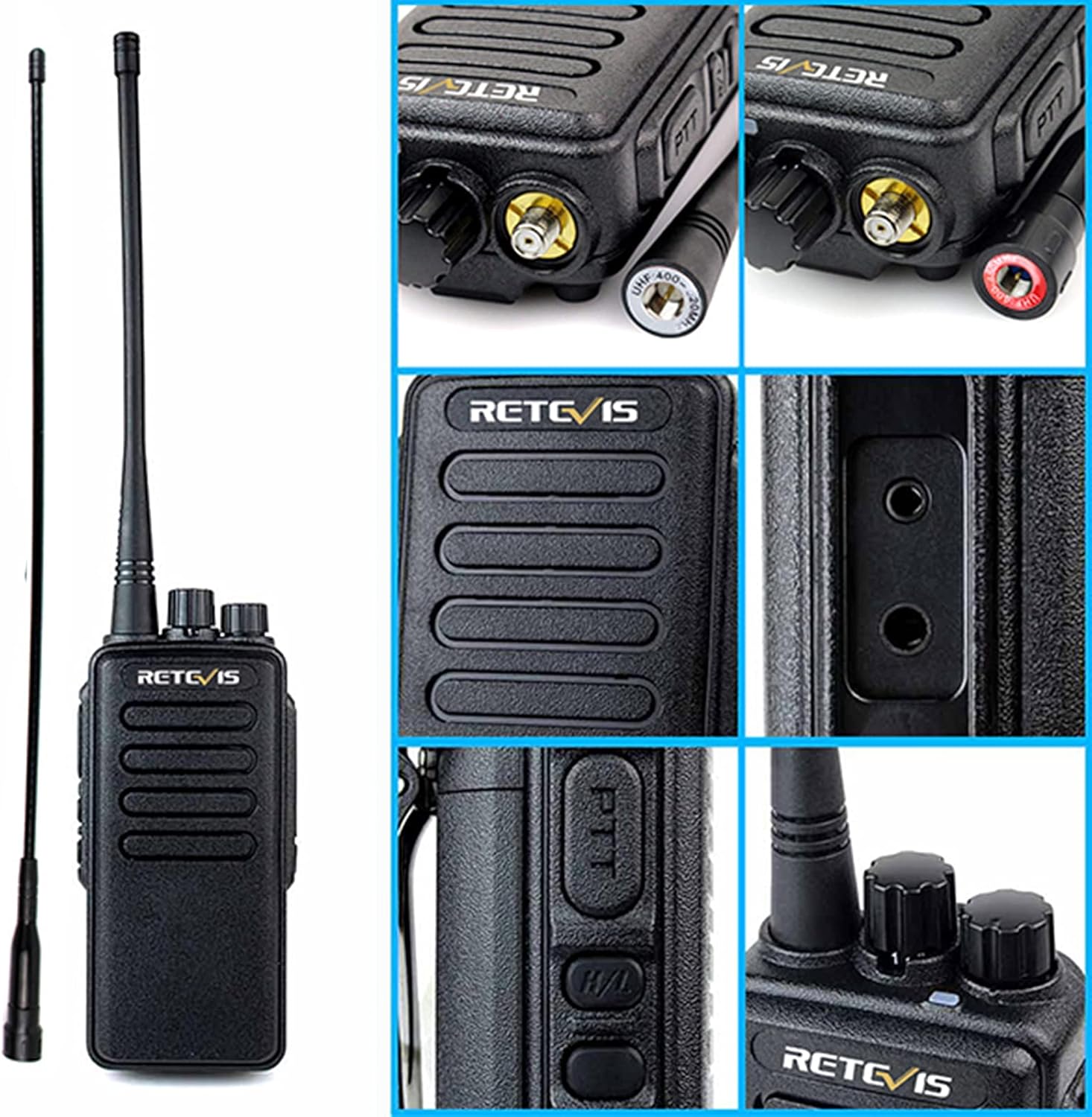 Heavy Duty Long Range Walkie Talkies 4 Pack with Rechargeable Battery B423