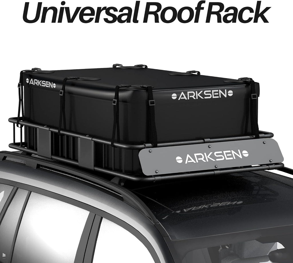 84 Inch Roof Rack Cargo Basket with Soft-Shell Waterproof Roof Bag for SUV, Trucks, Cars K802371