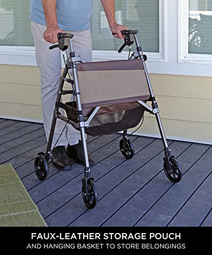 Foldable 4-Wheel Rolling Walker with Seat for Adults and Seniors Q20055