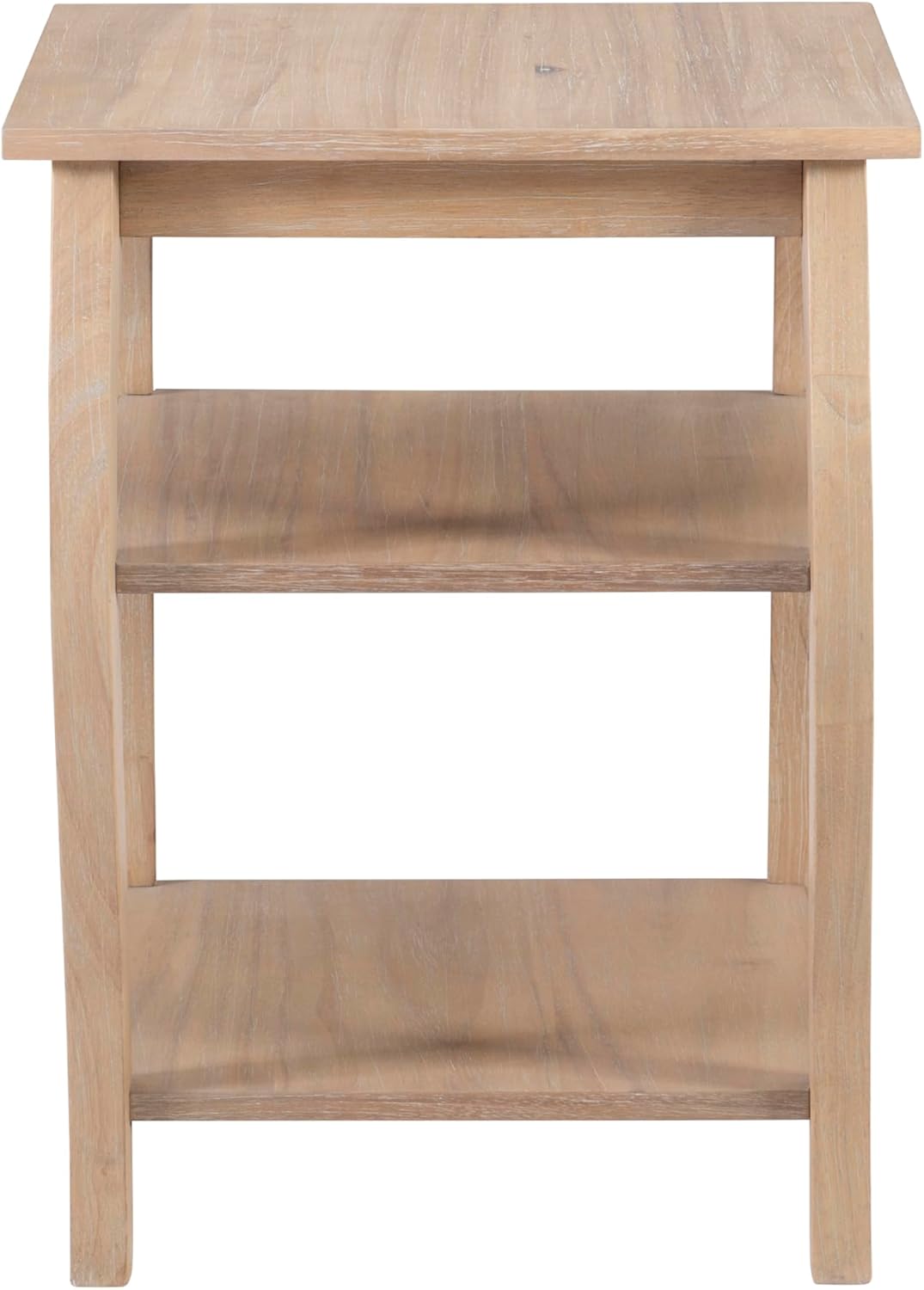 Wooden Side Table with Curved Legs and Two Display Shelves F680