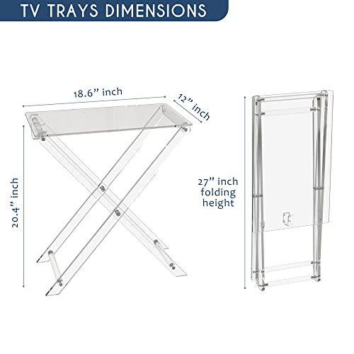 Acrylic Folding TV Tray Table with 2 Removable Trays W3096