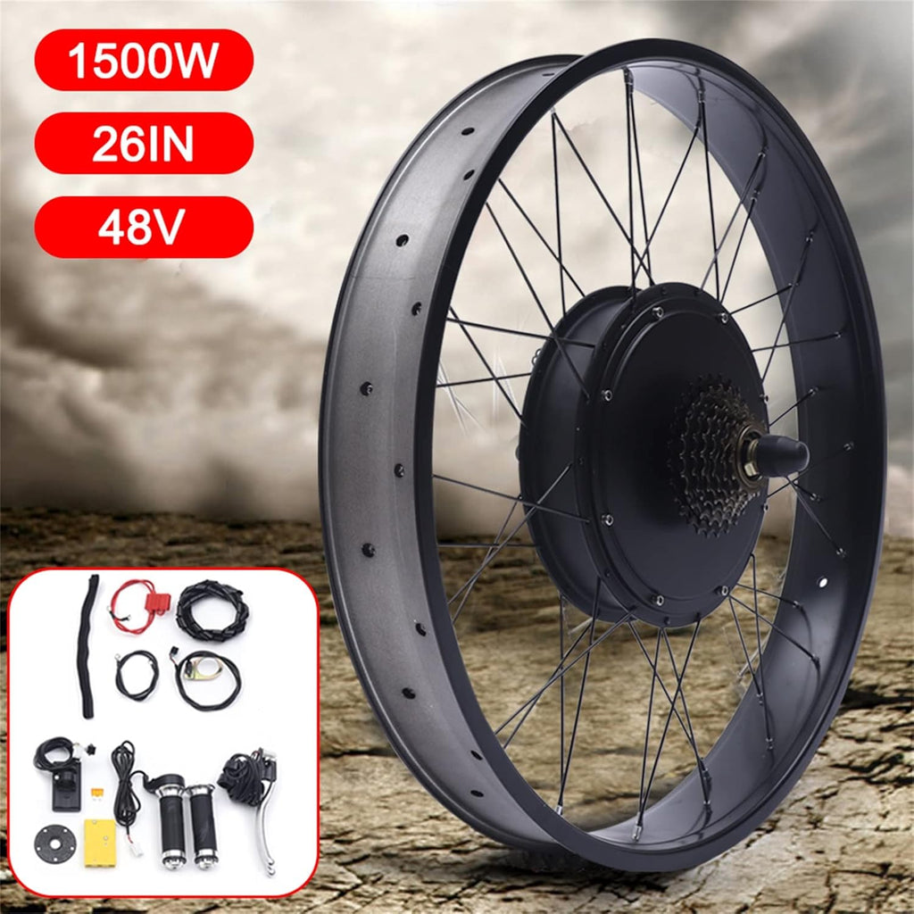 26" 48V 1500W Rear Wheel Electric Bike Conversion Kit with LCD Display A3213