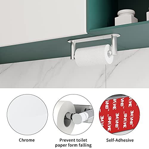 Adhesive Toilet Paper Holder Brushed Nickel, No Drilling J17928
