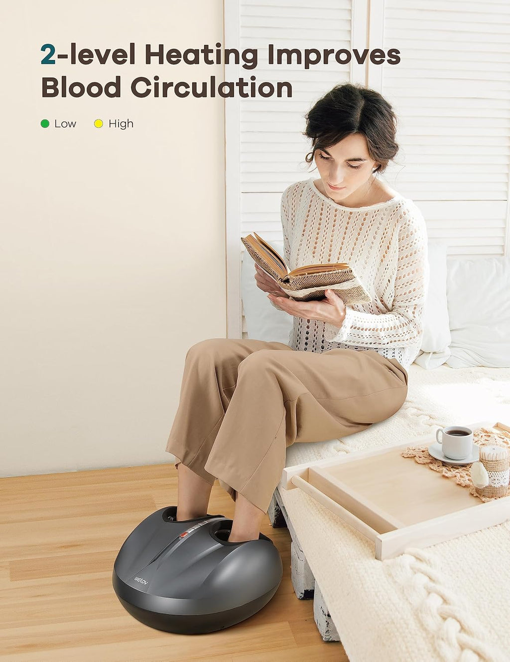 Foot Massager for Neuropathy Pain with Deep Kneading Shiatsu and Heat Q86968