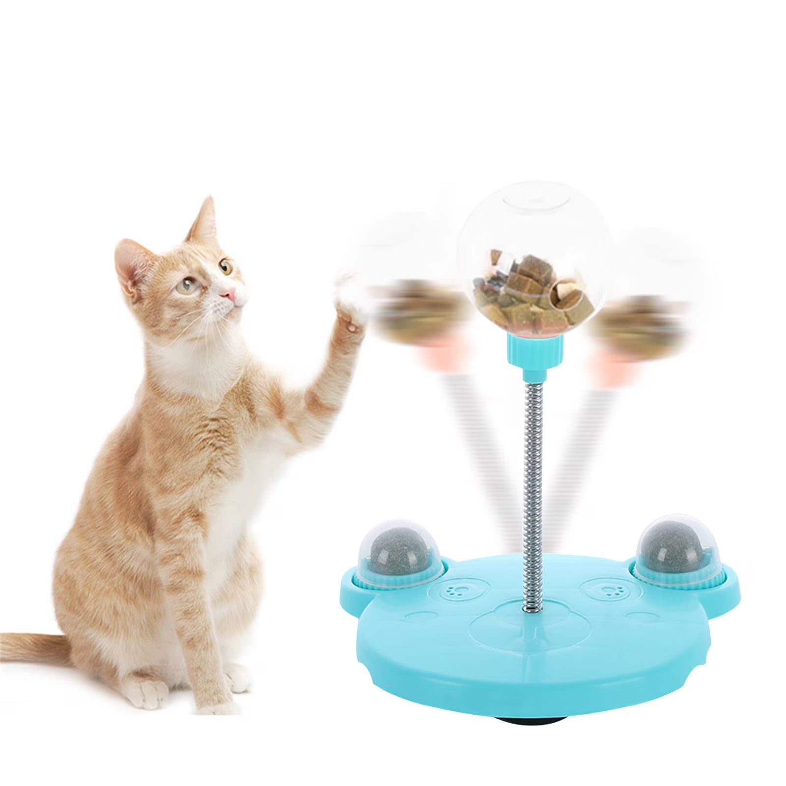 Cat Treat Dispenser Interactive Slow Feeder Toy with Peppermint Balls T587807