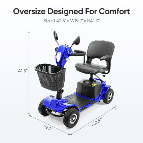 4 Wheel Mobility Scooter with Lights, Rearview Mirror & Basket for Seniors L940